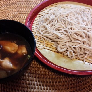 鶏肉としめじのつけ汁蕎麦